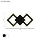 GobekUsa Nordic LED Metal Wall Sconce Light - Black/White Rhombus Design for Bedroom, White/Warm Light