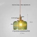 GobekUsa Nordic LED Pendant Light Green Glass Hanging Fixture