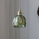 GobekUsa Nordic LED Pendant Light Green Glass Hanging Fixture