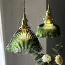 GobekUsa Nordic LED Pendant Light Green Glass Hanging Fixture