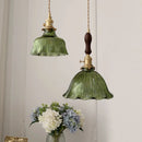 GobekUsa Nordic LED Pendant Light Green Glass Hanging Fixture