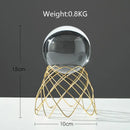 Nordic light luxury gold crystal ball crafts living room decor by Decorbites