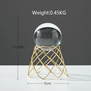 Nordic light luxury gold crystal ball crafts living room decor by Decorbites