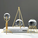 Nordic light luxury gold crystal ball crafts living room decor by Decorbites