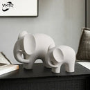 GobekUsa Elephant Resin Statue - Nordic Style Home Office Decor Sculpture