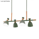 GobekUsa Nordic Metal and Wood Hanging Lamp with 4-Light Tilt Shade in Green/Grey/White