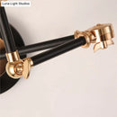 GobekUsa Nordic Metal Cone Wall Light - 10" W Indoor Lamp with Swing Arm, Gold Finish