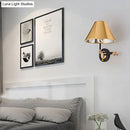 GobekUsa Nordic Metal Cone Wall Light - 10" W Indoor Lamp with Swing Arm, Gold Finish