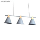 GobekUsa Nordic Metal Hanging Chandelier - Triple Light Cone Shade in Green/Grey/Yellow - Perfect for Kitchen Island Lighting