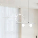 GobekUsa Nordic Metal LED Island Lighting Pendant with Frosted Glass - Black/White/Gold Finish for Dining Room