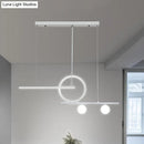 GobekUsa Nordic Metal LED Island Lighting Pendant with Frosted Glass - Black/White/Gold Finish for Dining Room