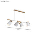 GobekUsa Nordic Metal Linear Chandelier - 4 Head Island Lighting in Green/Grey/White for Restaurants