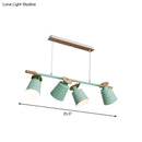 GobekUsa Nordic Metal Linear Chandelier - 4 Head Island Lighting in Green/Grey/White for Restaurants