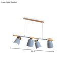 GobekUsa Nordic Metal Linear Chandelier - 4 Head Island Lighting in Green/Grey/White for Restaurants