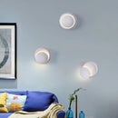 GobekUsa Nordic Metal Moon Wall Light - Moveable Flush Mount Sconce in Black/White/Pink with LED White/Yellow Light