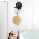 GobekUsa Nordic Metal Moon Wall Light - Moveable Flush Mount Sconce in Black/White/Pink with LED White/Yellow Light