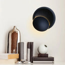 GobekUsa Nordic Metal Moon Wall Light - Moveable Flush Mount Sconce in Black/White/Pink with LED White/Yellow Light