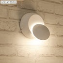 GobekUsa Nordic Metal Moon Wall Light - Moveable Flush Mount Sconce in Black/White/Pink with LED White/Yellow Light