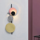 GobekUsa Nordic Metallic Blue/Red/Pink LED Circular Wall Mount Light for Living Room