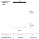 GobekUsa Nordic Minimalist Bar Hanging Rectangular Frame Pendant Light