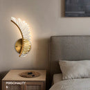 GobekUsa Nordic modern art bedside feather LED Wall Lamp
