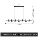GobekUsa Nordic modern minimalist light luxury bar LED strip lamp kitchen island table Light fixture