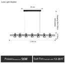 GobekUsa Nordic modern minimalist light luxury bar LED strip lamp kitchen island table Light fixture