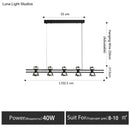 GobekUsa Nordic modern minimalist light luxury bar LED strip lamp kitchen island table Light fixture