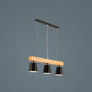 GobekUsa Nordic Modern Wood Island Pendant with Metal Lampshade: Stylish Hanging Lamp for Work Rooms