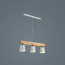 GobekUsa Nordic Modern Wood Island Pendant with Metal Lampshade: Stylish Hanging Lamp for Work Rooms
