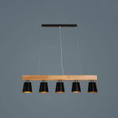 GobekUsa Nordic Modern Wood Island Pendant with Metal Lampshade: Stylish Hanging Lamp for Work Rooms
