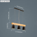GobekUsa Nordic Modern Wood Island Pendant with Metal Lampshade: Stylish Hanging Lamp for Work Rooms