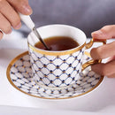 GobekUsa 3-Piece Bone China Coffee Set 200ml Nordic Gold Porcelain Tea Cup