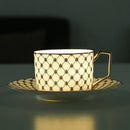 GobekUsa 3-Piece Bone China Coffee Set 200ml Nordic Gold Porcelain Tea Cup