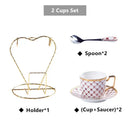GobekUsa 3-Piece Bone China Coffee Set 200ml Nordic Gold Porcelain Tea Cup