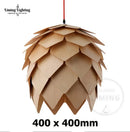 Nordic Oak Pinecone Wood Pendant Light