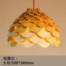 Nordic Oak Pinecone Wood Pendant Light
