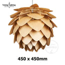 Nordic Oak Pinecone Wood Pendant Light