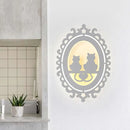 GobekUsa Nordic Oval Frame Kitten Kitchen Wall Light with LED Acrylic, White