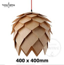 Nordic Pinecone Oak Wood Pendant Light
