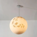 GobekUsa Full Moon Chandelier: Nordic Retro Ball LED Pendant Light for Creative Home Decoration