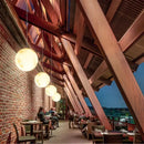 GobekUsa Full Moon Chandelier: Nordic Retro Ball LED Pendant Light for Creative Home Decoration