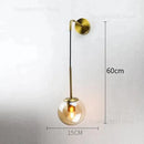 GobekUsa Nordic Retro Modern Glass Ball Wall Lamps for Bedside Living Room Corridor Staircase Lighting