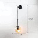 GobekUsa Nordic Retro Modern Glass Ball Wall Lamps for Bedside Living Room Corridor Staircase Lighting