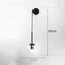 GobekUsa Nordic Retro Modern Glass Ball Wall Lamps for Bedside Living Room Corridor Staircase Lighting