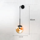 GobekUsa Nordic Retro Modern Glass Ball Wall Lamps for Bedside Living Room Corridor Staircase Lighting