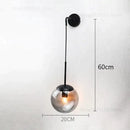 GobekUsa Nordic Retro Modern Glass Ball Wall Lamps for Bedside Living Room Corridor Staircase Lighting