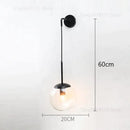 GobekUsa Nordic Retro Modern Glass Ball Wall Lamps for Bedside Living Room Corridor Staircase Lighting