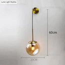 GobekUsa Nordic Retro Modern Glass Ball Wall Lamps for Bedside Living Room Corridor Staircase Lighting