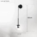 GobekUsa Nordic Retro Modern Glass Ball Wall Lamps for Bedside Living Room Corridor Staircase Lighting